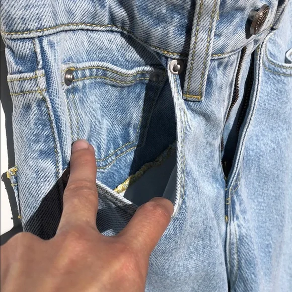 Princess Polly Blue High Rise Jeans with Classic Stitching NWT - Picture 8 of 13